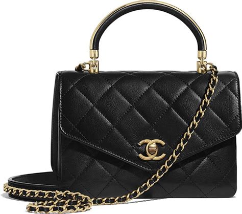 chanel bag gold handle|Chanel handbag with top handle.